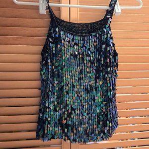 Green and Blue Sequin Tank Top